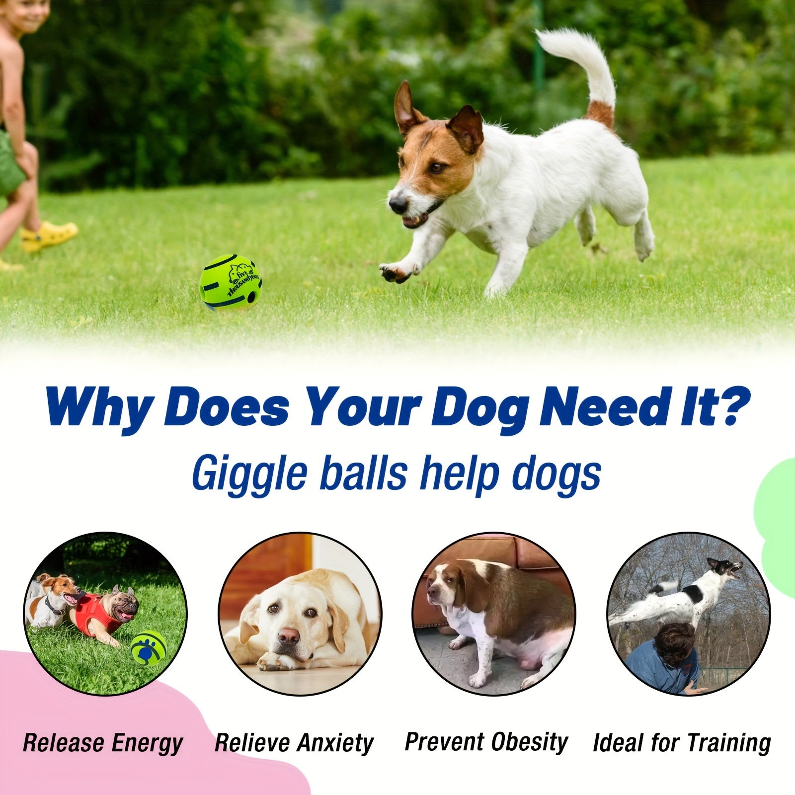 Pet Interactive Giggle Ball Toy, Dog IQ Training Ball Toy - Kerala Elegance