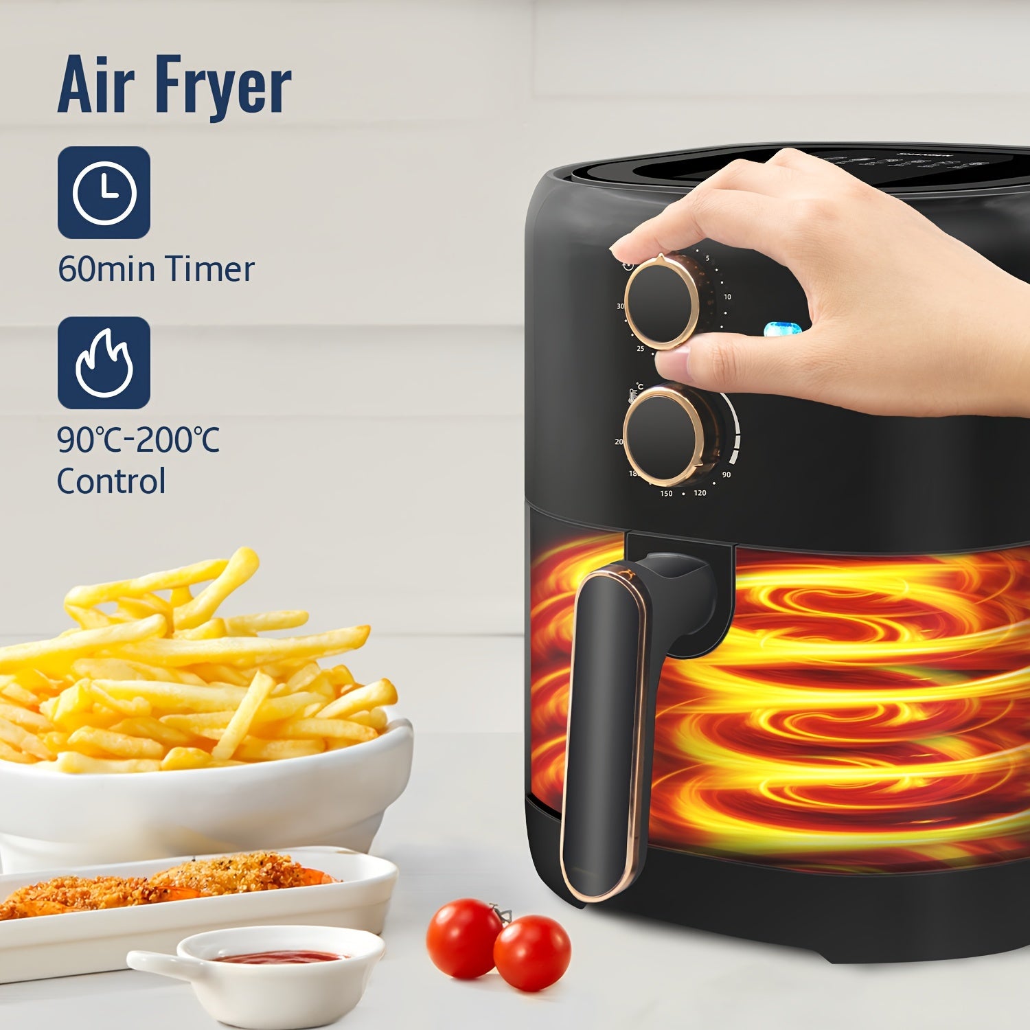 Multifunctional 4.5L Air Fryer Oven With Timer And Non-Stick Pan - Oil-Free Cooking For Healthier Meals Eid Al-Adha Mubarak