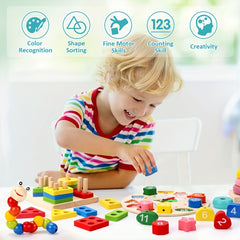 Beginner's Montessori 6-in-1 Educational Toy: Music, Beads & Learning Shapes, Portable & Perfect for Gifting