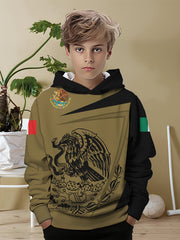 Boys' Cool Eagle & Worm Print Hoodie - Casual Long Sleeve Pullover With Stretch, Machine Washable - Perfect For Spring/Fall Hoodies For Boys Short Sleeve Hoodie