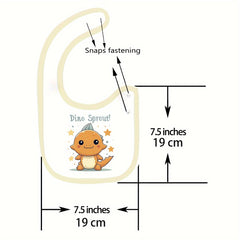 6pcs Adjustable Snap Waterproof Feeding Bibs For Boys & Girls - Cartoon Print, Cotton, Perfect For All Seasons Bibs With Snaps For Boys