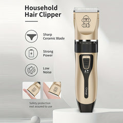 1pc Rechargeable Low-Noise Cordless Pet Clipper Pro - Quiet, Easy Grooming for Dogs, Cats, and Humans - USB Charging, Lithium Battery, Suitable for Various Hair Lengths and Sizes, Professional Trimming Kit