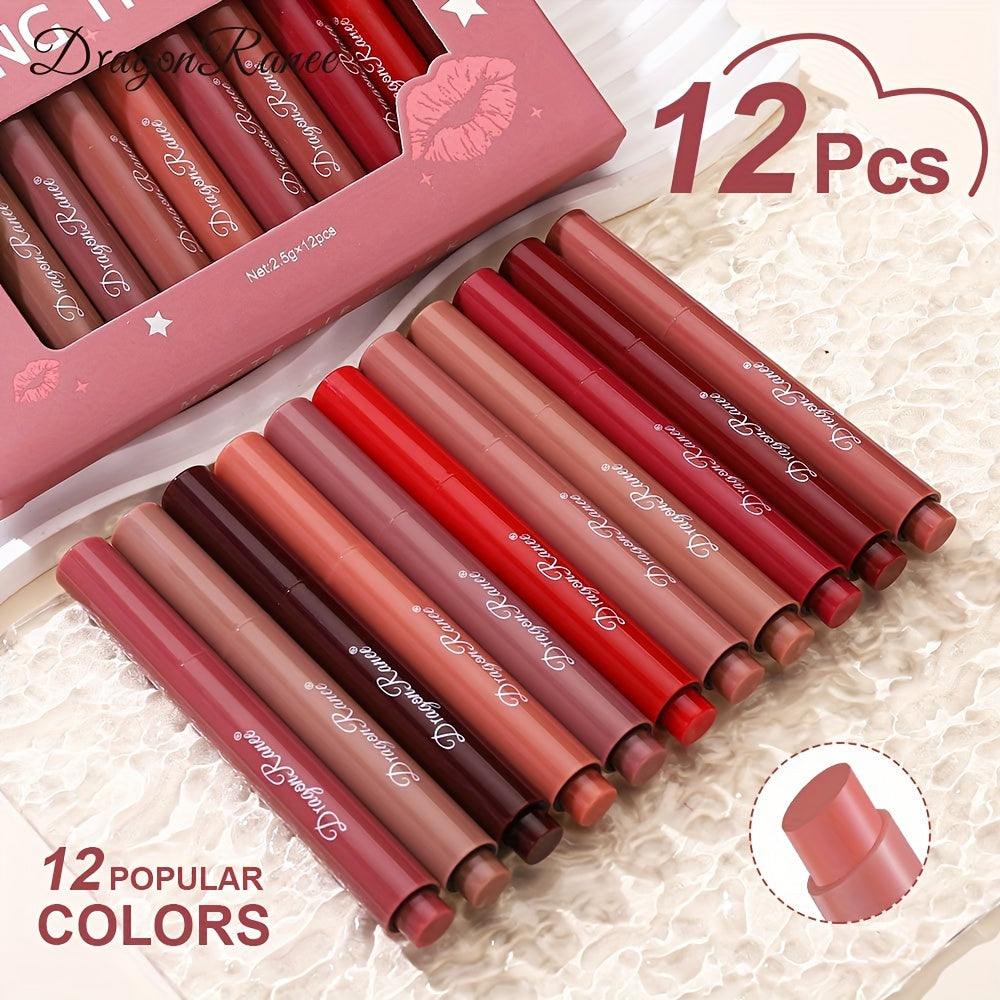 DragonRanee Shimmering Lip Sticks: 12-Piece Set of Shimmering Lip Sticks in a Variety of Colors