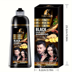 420ml Black Hair Color Shampoo For Gray Hair, Instant Hair Dye Shampoo, Hair Coloring In Minutes, Natural And Long Lasting Color Hair Dye Shampoo For Men And Women