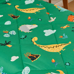 4pcs Dinosaur Bedding Set, Including 1 Comforter, 1 Fitted Sheet, 1 Flat Sheet And 1 Reversible Pillowcase, For Room Decor