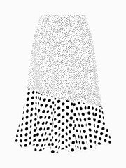 Plus Size Polka Dot Print Swing Skirt, Elegant High Waist Midi Skirt For Spring & Summer, Women's Plus Size Clothing