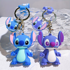 Minnie & Lilo & Stitch Cartoon Anime Keychain - Durable Keyring for Unisex, Fashionable Character Charm Perfect for Backpacks