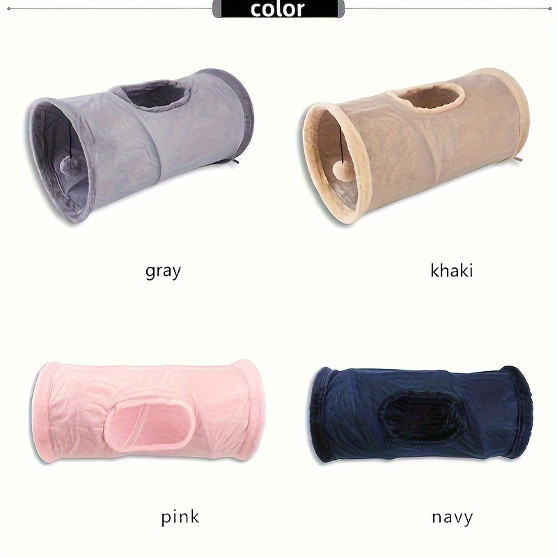 Cat Suede Tunnel Dog Training Tunnel, Foldable Storage Tunnel With Hanging Ball Pet Toys Play Tunnels For Cat Interactive Toy - Kerala Elegance