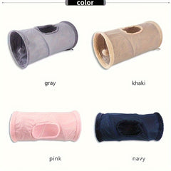 Cat Suede Tunnel Dog Training Tunnel, Foldable Storage Tunnel With Hanging Ball Pet Toys Play Tunnels For Cat Interactive Toy - Kerala Elegance