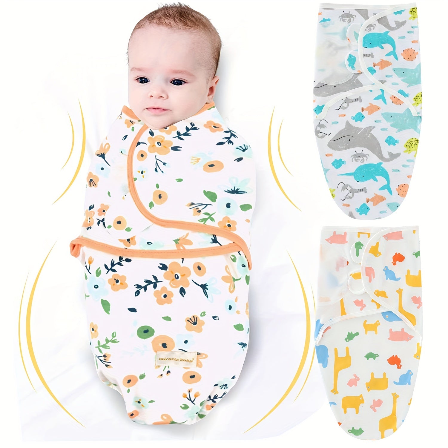 Adorable Cartoon Animal Pattern Swaddle Blanket - Comfortable & Adjustable Sleep Sack For 0-6 Months Newborn Infant Boys & Girls - Easy Wrapping Swaddle To Prevent Startle Reflex