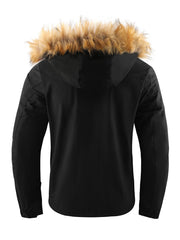 Winter Fleece Jacket - Stylish Mens Fashion, Exceptionally Warm, Windproof, Waterproof, Soft Fleece Collar, Bomber Style, Casual Outdoor Sports Jacket for Cold Winter Weather