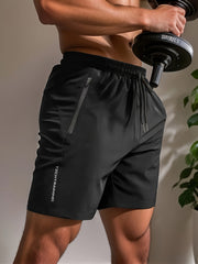 3pcs Men's Athletic Shorts, Summer Casual Quick-Dry Elastic Waistband Drawstring Shorts With Zipper Pockets, Durable Comfort For Gym And Outdoor Leisure Activities