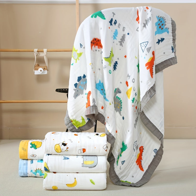 Cute Bath Towel, 109.22cm* 109.22cm 100% Cotton Blanket, 6-layer Muslin Cotton Gauze Soft Absorbent Swaddle Blanket, Great Christmas Halloween Thanksgiving Day Gift, New Year's Gift, Valentine's Day Gift