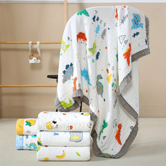 Cute Bath Towel, 109.22cm* 109.22cm 100% Cotton Blanket, 6-layer Muslin Cotton Gauze Soft Absorbent Swaddle Blanket, Great Christmas Halloween Thanksgiving Day Gift, New Year's Gift, Valentine's Day Gift