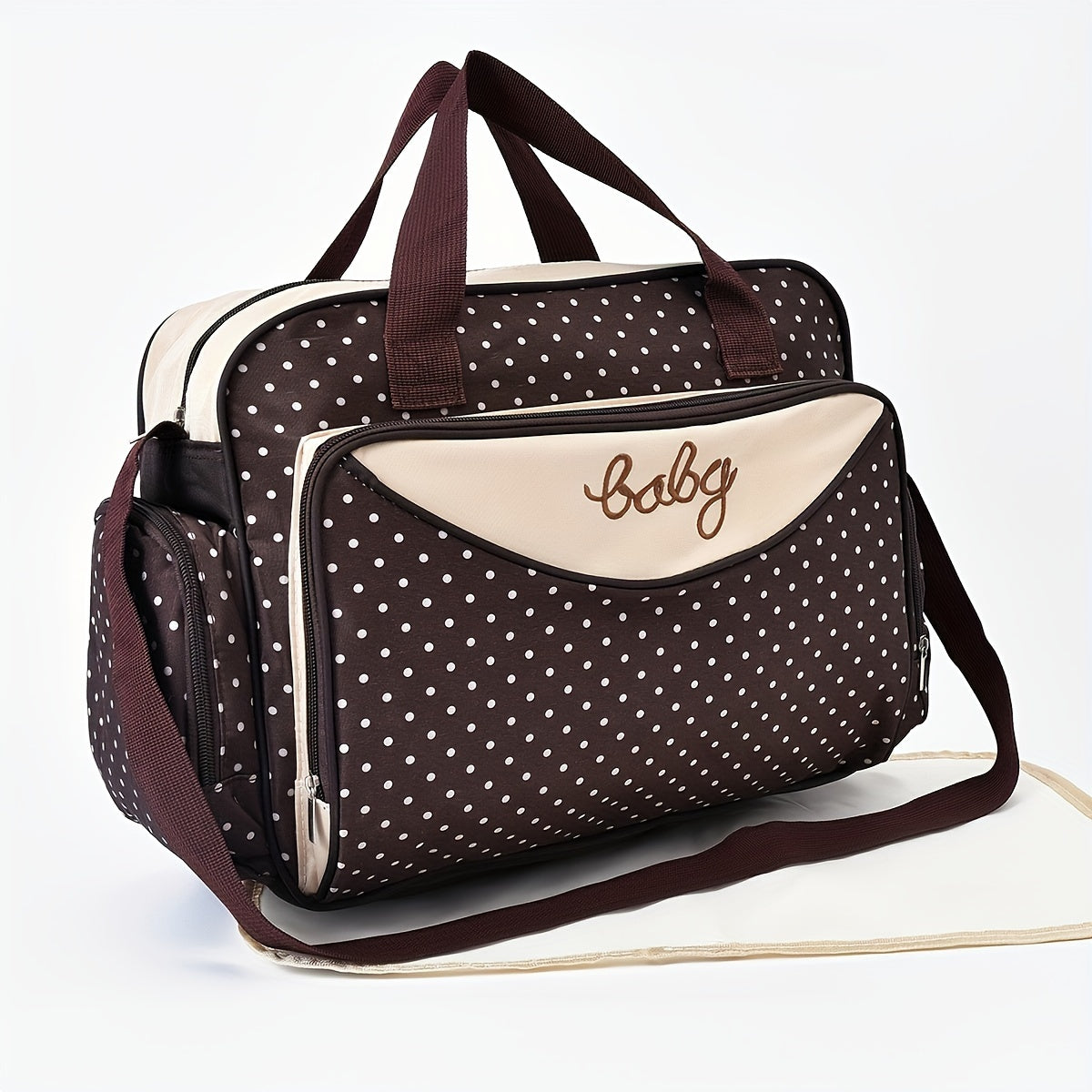 Polka Dot Crossbody Bag, Large Capacity Mommy Bag, Shoulder Bag, Portable Multifunctional Mommy Bag, Diaper Bag