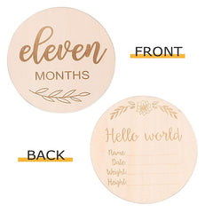 14pcs Wooden Baby Milestone Discs - Cherish Precious Moments with Light Wood Growth Tracker, Perfect for Halloween, Thanksgiving & Christmas Celebrations as a Heartwarming Gift Idea