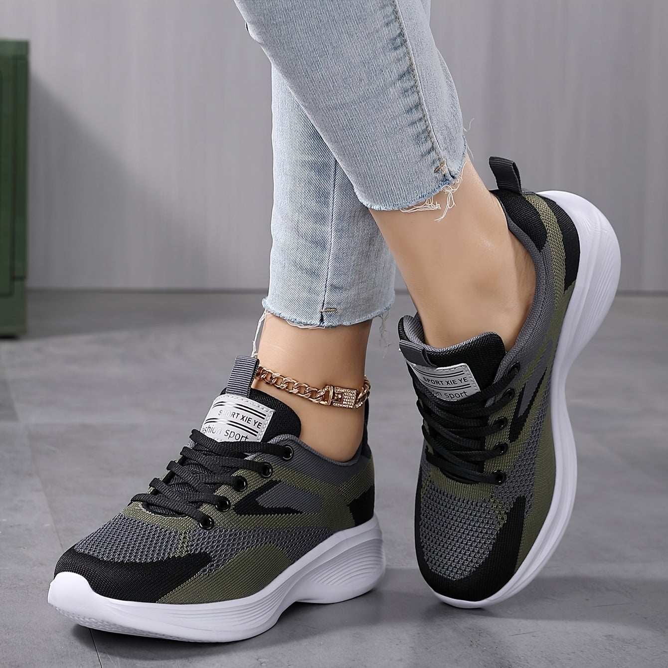 Women's Breathable Mesh Sneakers, Casual Lace Up Outdoor Shoes, Comfortable Low Top Sport Shoes