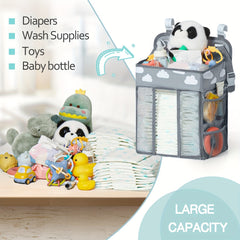 Jumbo Diaper Storage Organizer - Ultra-Functional Hanging Bag with Adorable Design, Effortless Wall-Mounted Nappy Caddy for Practical Large Capacity Storage