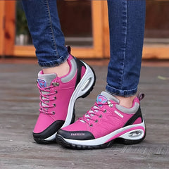 Womens Trendy Air Cushioned Sneakers - Advanced Shock Absorption for Outdoor Running & Travel - Lightweight, Comfortable & Stylish Sports Shoes