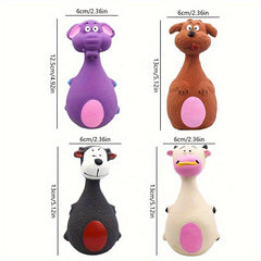 Chewy Dog Toy Set: 4 Playful Rubber Toys with Cartoon Designs for Your Pooch - Kerala Elegance