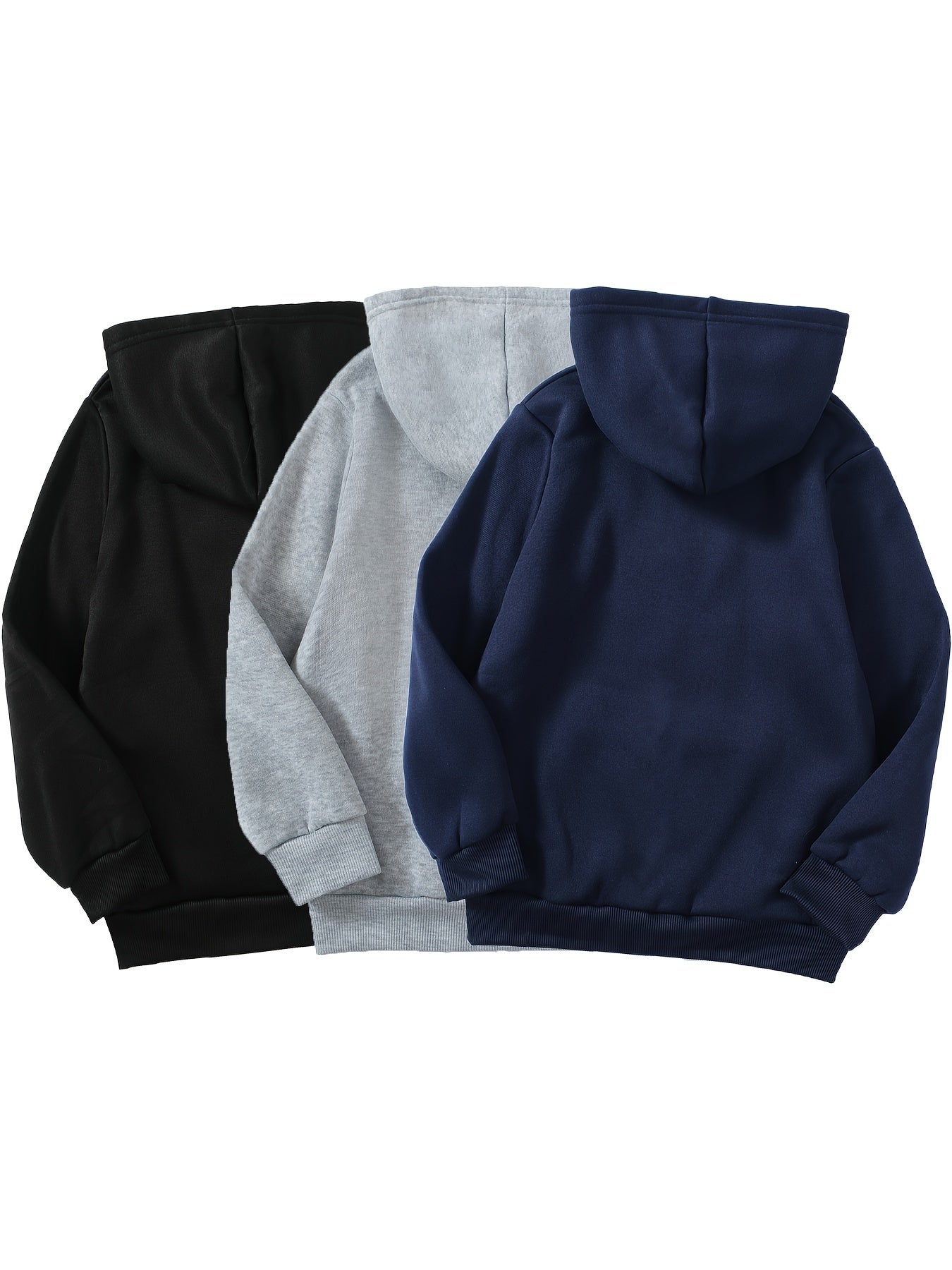 3pcs Boy's Casual Trendy Hooded Sweatshirt For Fall - LOS ANGELES + NEW YORK + CHICAGO Print Long Sleeve Top As Gift