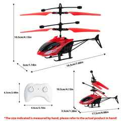 Gesture Controlled Infrared Suspension Helicopter Toy with Cool LED Effects, USB Charging, Crash-Resistant Material, Dual Mode Remote/Gameplay, Rechargeable Lithium Polymer Battery - Ideal Gift for Outdoor Play and Parties