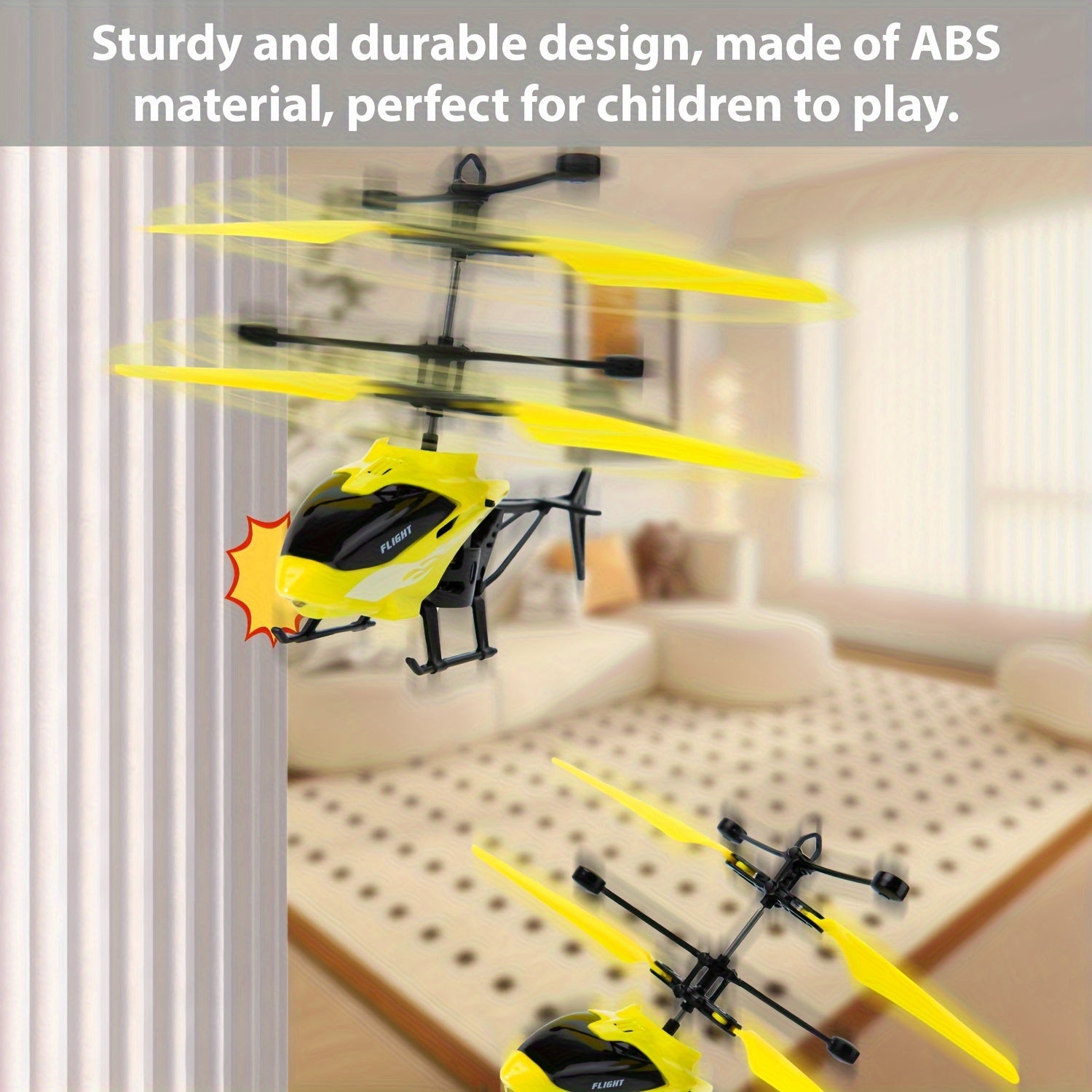 Gesture Controlled Infrared Suspension Helicopter Toy with Cool LED Effects, USB Charging, Crash-Resistant Material, Dual Mode Remote/Gameplay, Rechargeable Lithium Polymer Battery - Ideal Gift for Outdoor Play and Parties