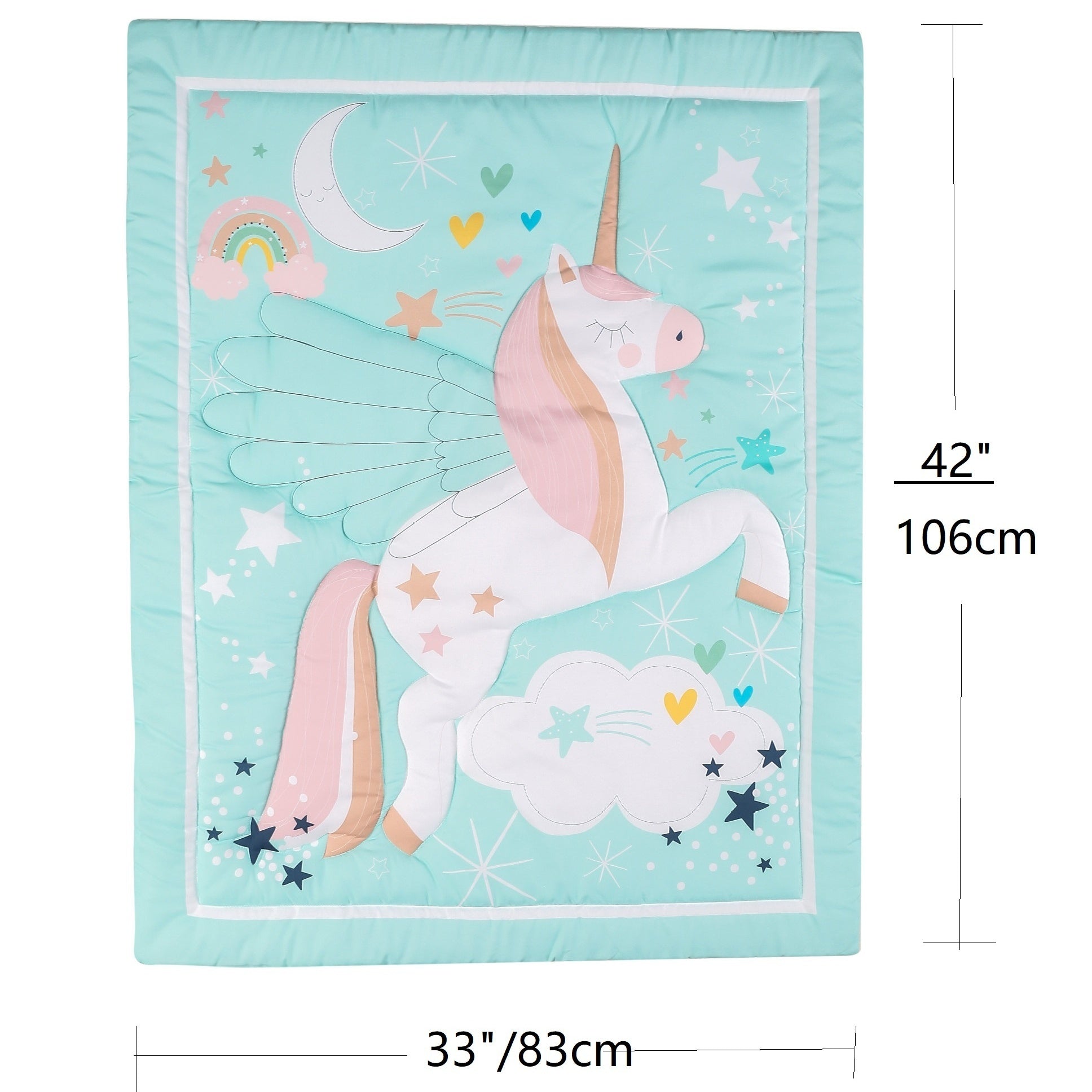 Adorable Unicorn 3-Piece Crib Bedding Set - Perfect For Girls & Boys Nurseries