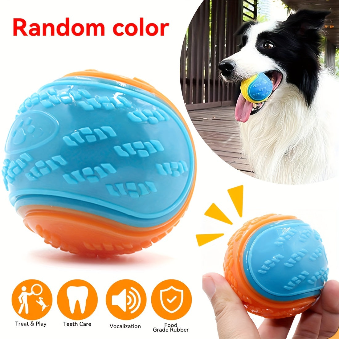 5pcs Dog Toy Set For Dental Health - Durable Chew Toys With Squeaker, Interactive Training Balls For All Breeds Dog Toys Dog Toys For Aggressive Chewers - Kerala Elegance