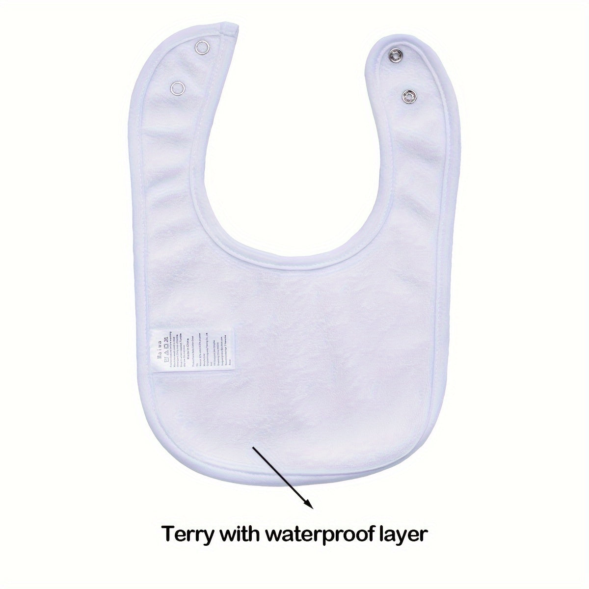 7pcs Cartoon Printed Bibs, Adjustable With Buttons, Waterproof Bibs For Feeding