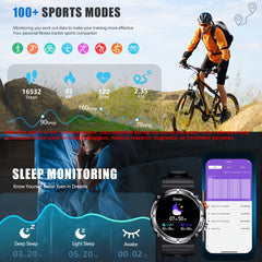 Outdoor Smart Watch(Answer/Dial Calls), Waterproof Sport Smartwatch For IPhone And Android Phones, Fitness Tracker Watch With Multi-Sport Modes/Music-Control/Alarm Clock/Long Battery Life/Good Gifts For Men