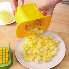 Manual Vegetable Chopper 1 Pack - Durable Plastic Fruit & Veggie Dicer for Hotel/Commercial Use - Ideal for Potatoes, Onions, Carrots - No Electricity Needed