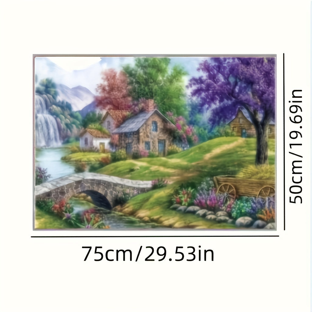 1000 Piece Landscape Oil Painting Puzzle: Adult Stress Relief & Creativity Boost - Classic Family Fun