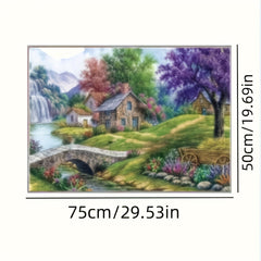 1000 Piece Landscape Oil Painting Puzzle: Adult Stress Relief & Creativity Boost - Classic Family Fun