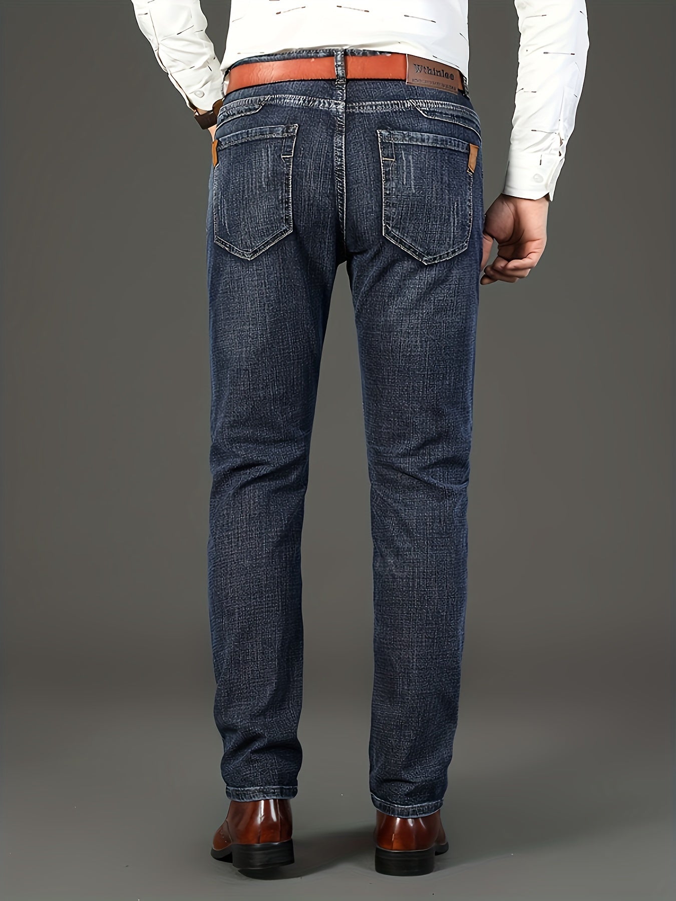 Mens Classic Denim Jeans - Fashionable Light Business Look - Comfortably Stretchy, Straight Leg Design - Ideal for Outdoor Casual Wear Everyday