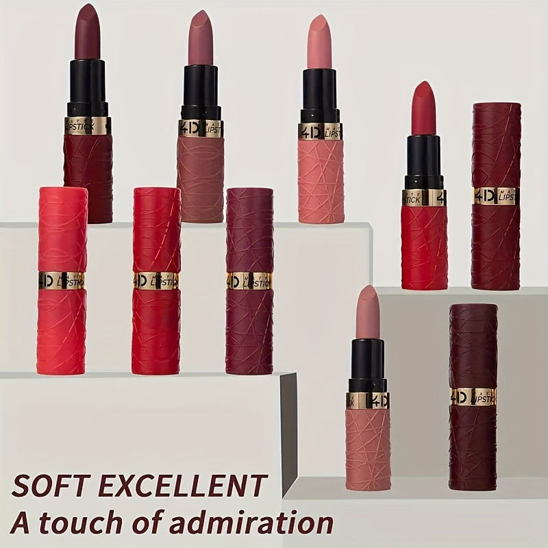 6Pcs/Set 12 Colors Shades Lipstick, New Long Lasting Waterproof Easy To Color, Non-stick Cup Waterproof Sexy Lipstick Gift Set, Lips Makeup Cosmetic, Mother's Day Gifts Set, Gifts For Women