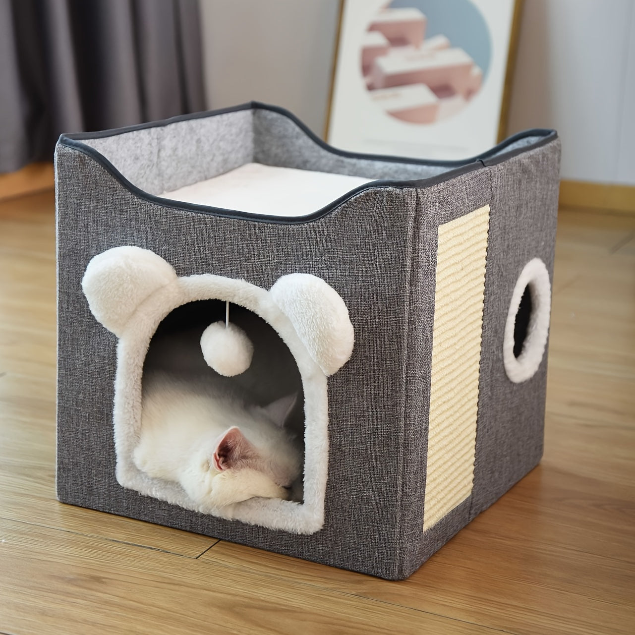 Pet Double Layer Cat Nest Cat Bed, Suitbale For All Seasons, Winter Warm Large Pet Nest Villa, Cat And Pet Supplies