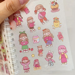 Heartfelt Journal Stickers - Student Girl Stickers - Cartoon Stickers Free Cutting Scrapbook Material - Perfect Gift!