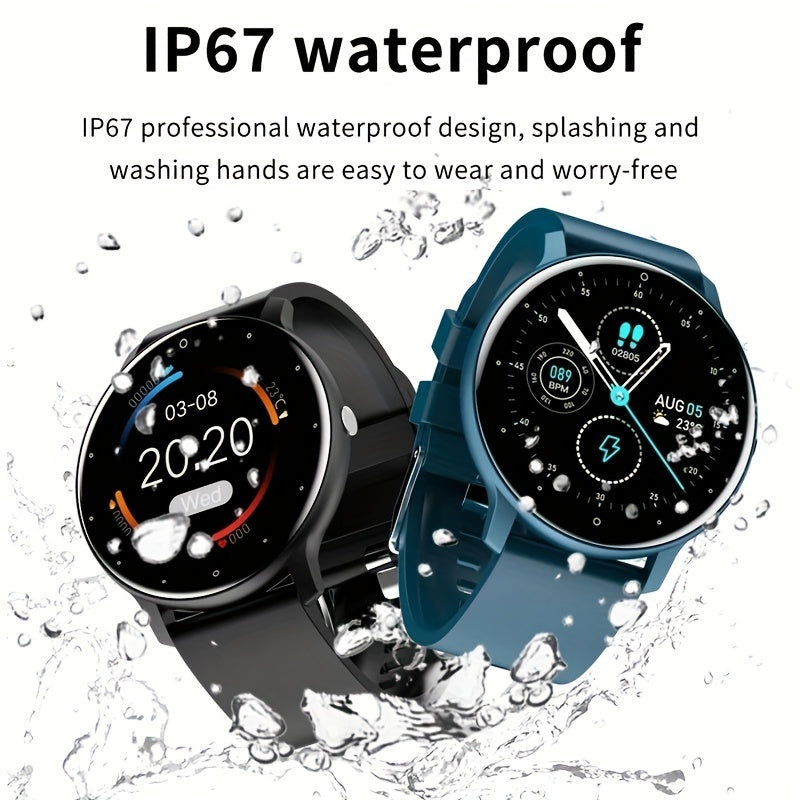 Multifunctional Sports Smartwatch–Waterproof & Full Touch Screen Display–Men's Fitness Tracker for Android & iOS–Activity Monitoring & Connectivity Essentials