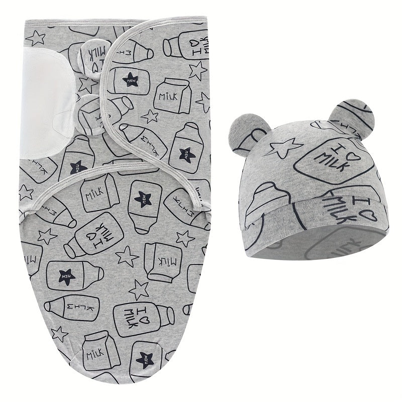 Keep Your Baby Cozy And Secure With This Adjustable Cotton Swaddle Wrap - Perfect For 0-6 Month Olds!