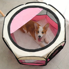 1pc Premium Foldable Octagonal Pet Playpen Tent - Spacious & Scratchproof, Oxford Cloth, Traditional Style for Indoor/Outdoor Fun, Perfect Safe Haven for Cats & Dogs