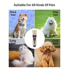 1pc Rechargeable Low-Noise Cordless Pet Clipper Pro - Quiet, Easy Grooming for Dogs, Cats, and Humans - USB Charging, Lithium Battery, Suitable for Various Hair Lengths and Sizes, Professional Trimming Kit