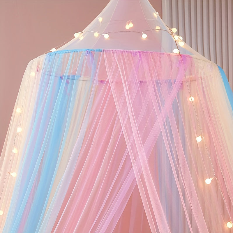 Mosquito Net Canopy - Elegant Cylindrical Design with Luxurious Princess-Style Canopy Curtain and Beautiful Valance Home Curtain for Delicate Room Decor - Perfect for Adding a Touch of Elegance to Your Home Decor