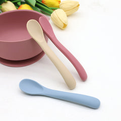 3pcs Silicone Feeding Utensils For Little Ones 0-6 Years, Bpa-Free, Soft On Gums