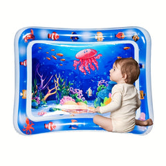 1pc Inflatable Jellyfish Crawling Mat, Under The Sea World Anime Ocean Theme Red Jellyfish Rattle Water Mat, Sports And Entertainment Inflatable Crawling Mat