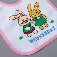 7pcs Bibs, Waterproof With Adjustable Ties, Reusable Drooling Bibs, Daily Cartoon Design, For Home Feeding