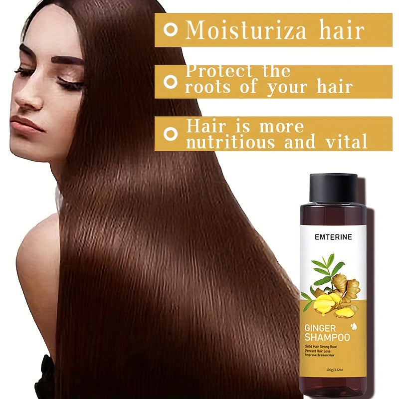 100g Ginger Shampoo, 2-in-1 Formula, Oil Control, Volume Boost For Thinning Hair, Hair Root Strengthening, Fresh Scent