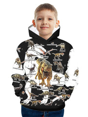 3D Dinosaur Pattern Kid's Hoodie, Trendy Long Sleeve Top, Boy's Clothes For Spring Fall Winter