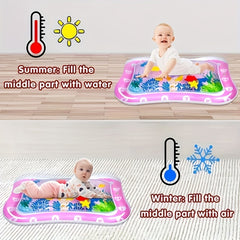 Premium Pink Inflatable Tummy Time Mat - Boosts Babys Motor Skills with Water Fun - Portable & Adorable for 3-24 Months - The Perfect Christmas, Halloween, Thanksgiving Gift