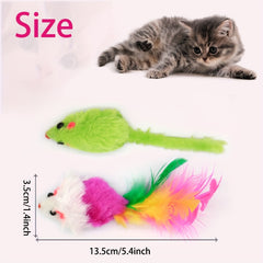 10pcs Interactive Cat Toy With Feather, Plush Mouse Shape For Kitten Play And Dental Health - Kerala Elegance